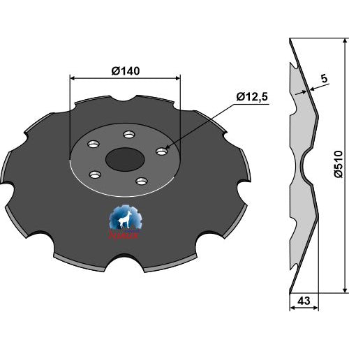 Disco dentado - Ø510x5 - LS08-DCS-150