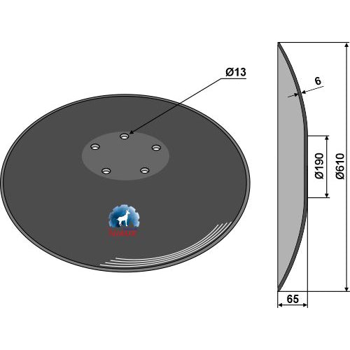 LS08-DCS-154 - Disco liso  - Ø610x6 - Adaptable para Niaux