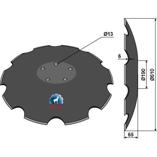 LS08-DCS-155 - Disco dentado  - Ø610x6 - Adaptable para Niaux