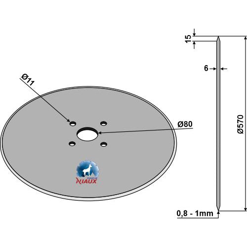 Disco plano  - Ø570x6 - LS08-DCS-355