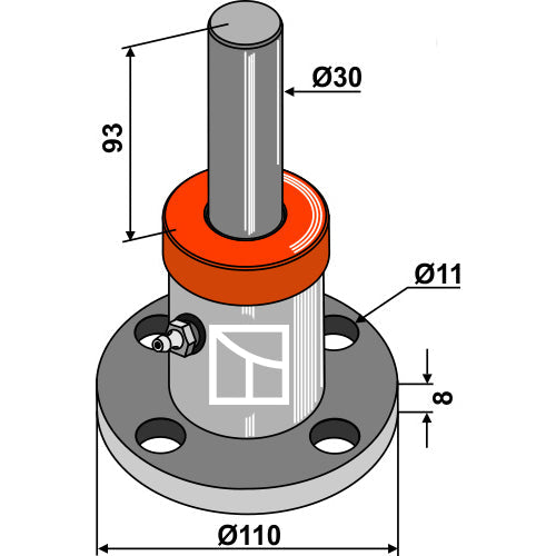LS08-BPA-105 - Buje de disco con varilla - Ø30 - Adaptable para Niaux
