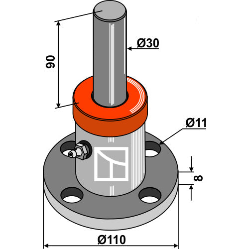 LS08-BPA-106 - Buje de disco con varilla - Ø30 - Adaptable para Niaux