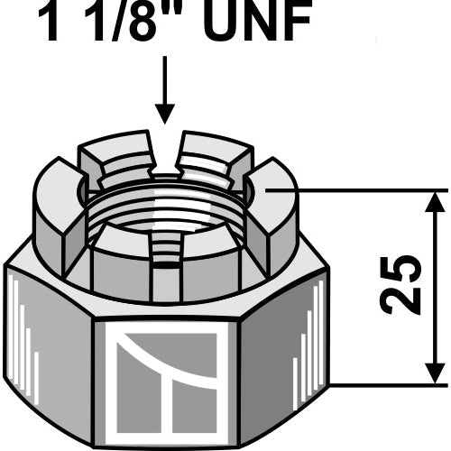 LS03-TSM-225 - Tuerca almenada 1 1/8"UNF - Adaptable para Schulte