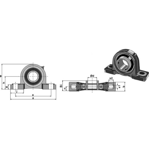 LS08-CJA-041 - Cojinete UCP - Ø35