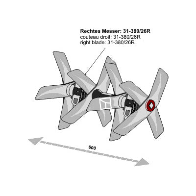 Grada de cuchillas rotativas - dcha - 600 - LS08-GDA-027