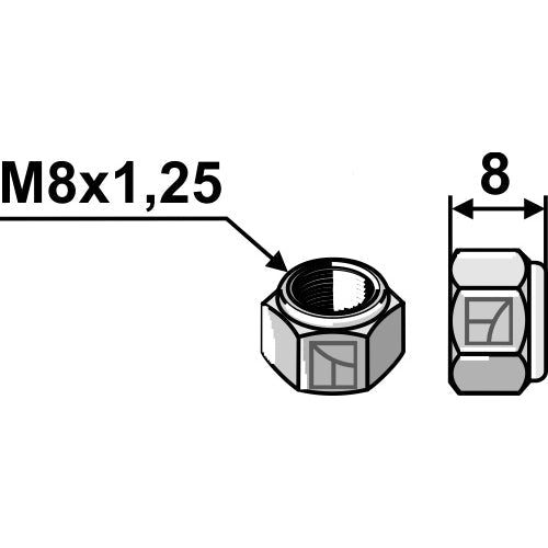 LS08-TUE-019 - Tuerca autoblocante hexagonal - M8