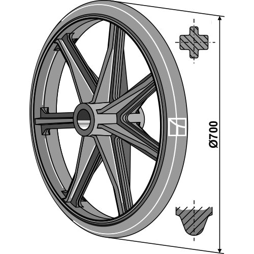 Rodillo packer - Ø700mm - LS08-RPE-013