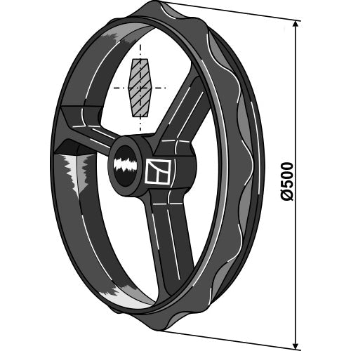 LS08-RCC-010 - Rodillo cambridge - Ø500mm - Adaptable para Dal-Bo