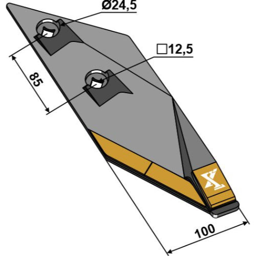 LS12-PRJ-023 - Punta de reja B2SHR - derecha - Adaptable para Lemken