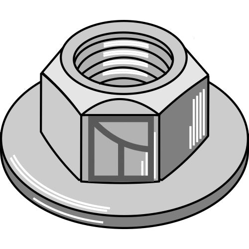 LS07-ELF-085 - Tuerca hexagonal autoblocante con brida - de metal -