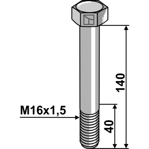 LS01-TRP-002 - Tornillo cabeza hexagonal paso fino - M16x1,5 - 8.8