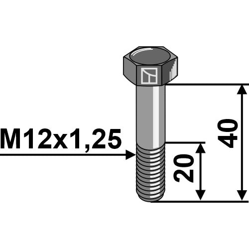 LS01-TRP-008 - Tornillo cabeza hexagonal paso fino - M12x1,25 - 8.8