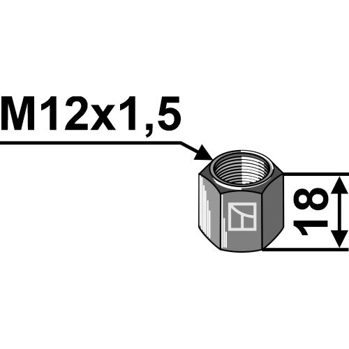 LS01-TCP-012 - Tuerca - M12x15 - Adaptable para Grimme / Gruse