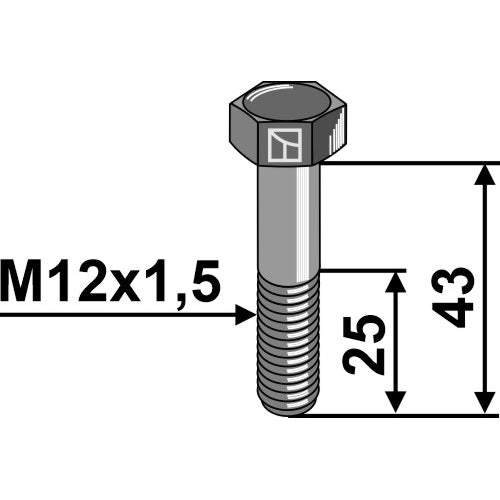 LS01-TRP-009 - Tornillo cabeza hexagonal paso fino - M12x1,5 - 12.9