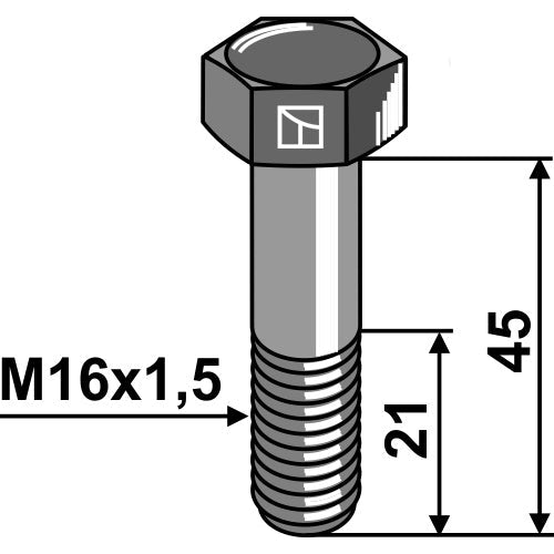 LS01-TRP-020 - Tornillo cabeza hexagonal paso fino - M16x1,5 - 12.9