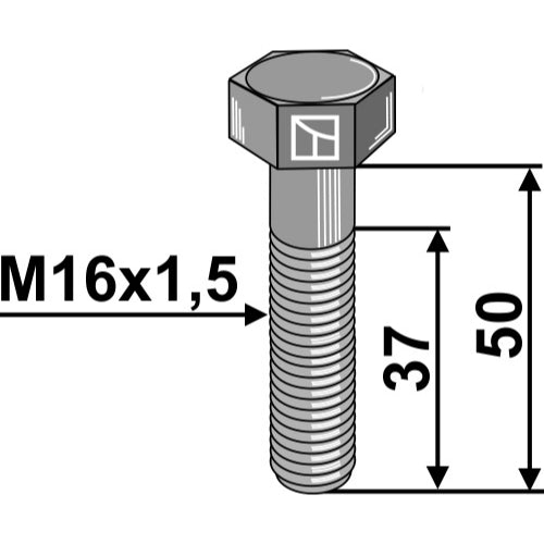 LS03-TSM-228 - Tornillo cabeza hexagonal paso fino - M16x15 - 12.9 - Adaptable para Bucher