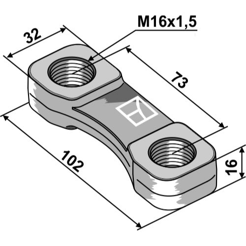 LS01-APM-008 - Placa de apriete - M16x15 - Adaptable para Lemken
