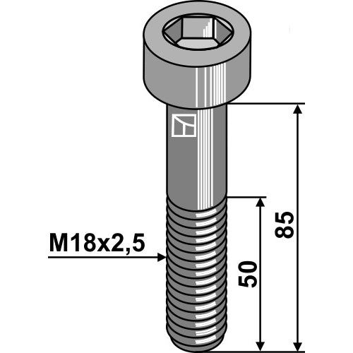 LS02-TCU-0033 - Tornillo allen - M18x2,5 - 10.9