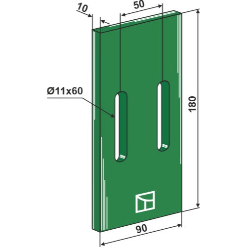 LS01-RGP-006 - Rascador de plástico Greenflex para rodillos packer - Adaptable para Eberhardt / Lemken