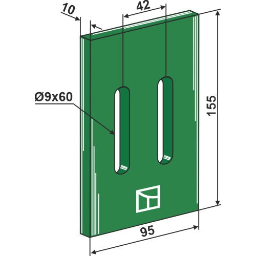 LS01-RGP-032 - Rascador de plástico Greenflex para rodillos packer - Adaptable para Maschio / Gaspardo