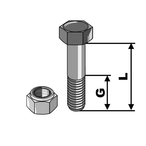 Tornillo con tuerca autoblocante - M12x1-75 - 8.8 - LS03-TSM-026