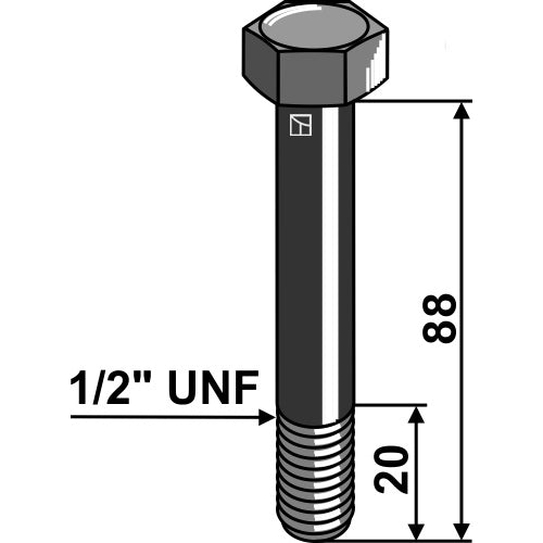 LS03-TSM-030 - Tornillo hexagonal - M10 1/2 - Adaptable para Mulag