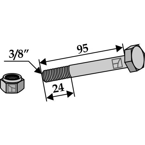 Tornillo con tuerca autoblocante -  3/8"UNF - LS03-TSM-084