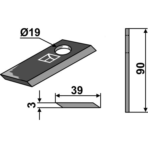 LS03-CUD-027 - Cuchilla rotativa - Adaptable para Agria