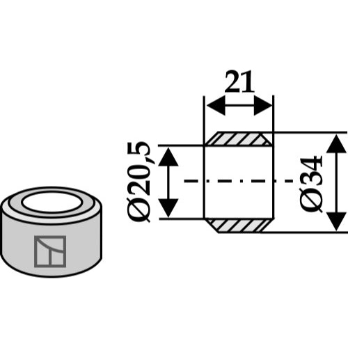 Arandela - Ø34x21xØ20-5 - LS03-ARC-019