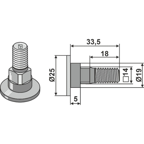 Tornillo para cuchilla - LS03-TSM-100