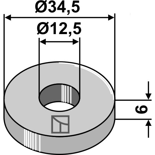 Arandela - Ø34-5x6xØ12-5 - LS03-ARC-021