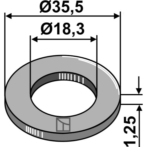 Arandela elástica - Ø35-5x1-25xØ18-3 - LS03-ARC-022