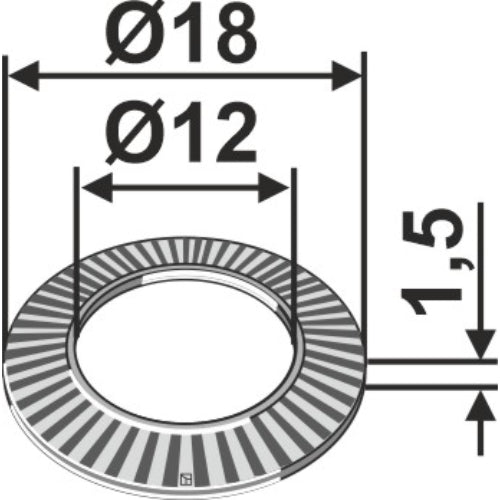 Arandela - Ø18x1-5xØ12 - LS03-ARC-023