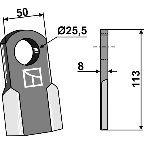 Cuchilla recta - LS03-CUD-080