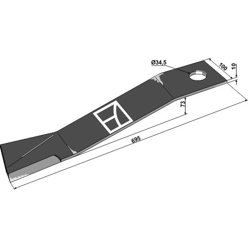 Cuchilla 695mm - LS03-CUD-095