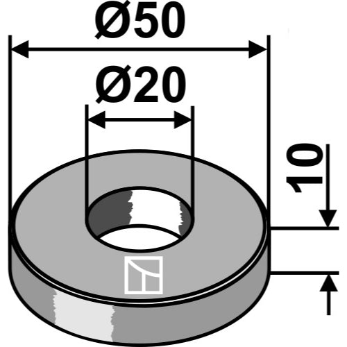 Arandela - Ø50x10xØ20 - LS03-ARC-043