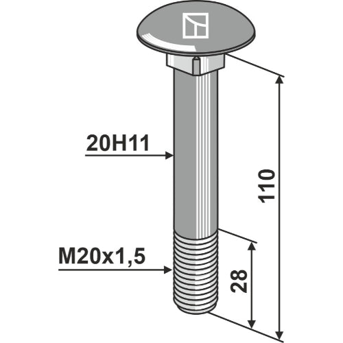 LS03-TSM-117 - Tornillo - M20x15 - Adaptable para Dücker