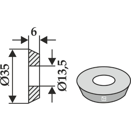 Arandela - Ø35x6xØ13-5 - LS03-ARC-049