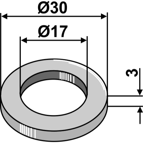 Arandela - Ø30x3xØ17-5 - LS03-ARC-055