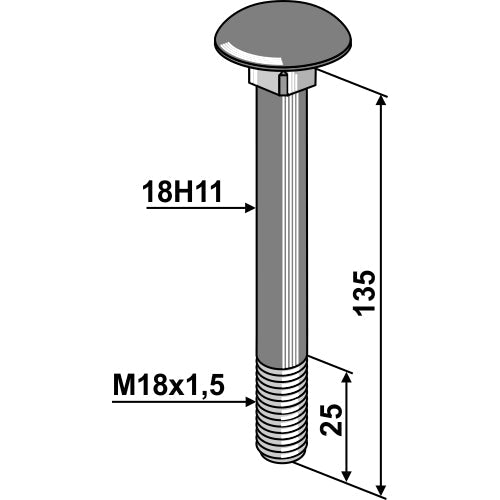 LS03-TSM-116 - Tornillo - M18x15 - Adaptable para Dücker