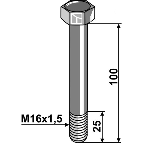 LS03-TSM-114 - Tornillo - M16x15 x 100 - 10.9 - Adaptable para Dücker