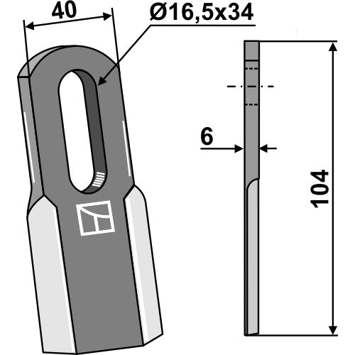 LS03-CUD-139 - Cuchilla recta - Adaptable para Ferri / Howard