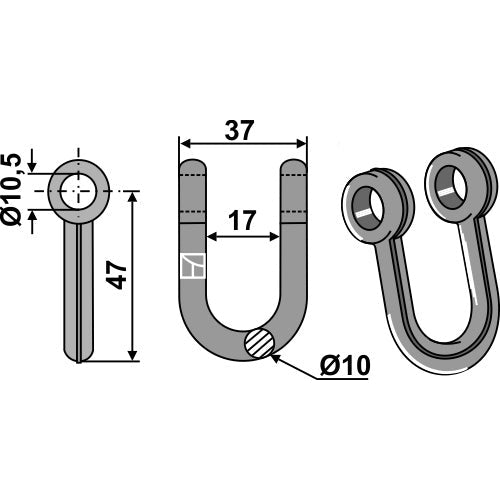 LS03-GPM-026 - Grillete - Adaptable para Agria / Epoke / Fischer y otras