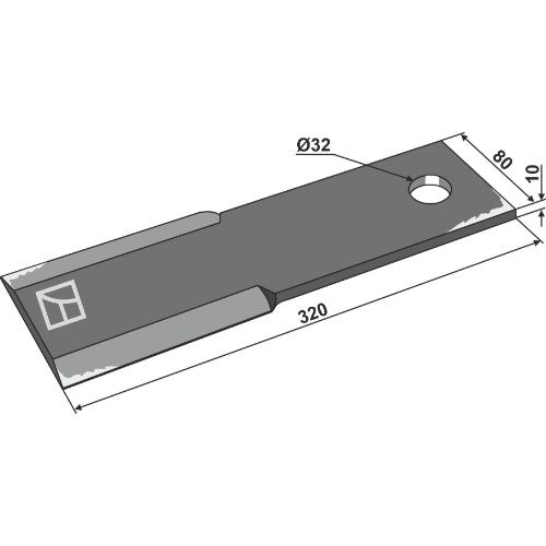 LS03-CUD-184 - Cuchilla - Adaptable para Howard / Kongskilde