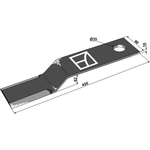 LS03-CUD-256 - Cuchilla 450mm - Adaptable para Bomford / Mc Connel