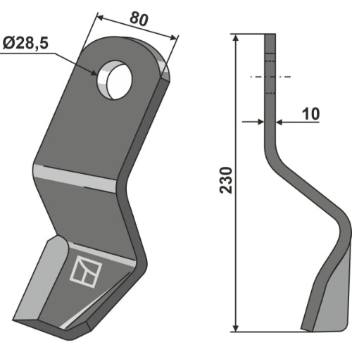 LS03-CUD-270 - Cuchilla - lado derecho - Adaptable para Sauerburger