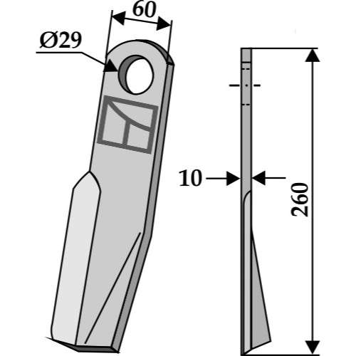 Cuchilla - lado derecho - LS03-CUD-304