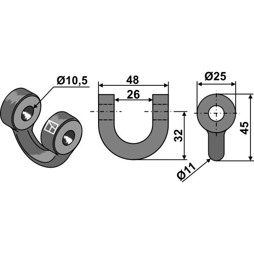 LS03-GPM-037 - Grillete - Adaptable para Müthing