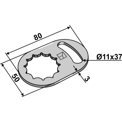 LS03-TSM-148 - Placa de seguridad - Adaptable para Mulag