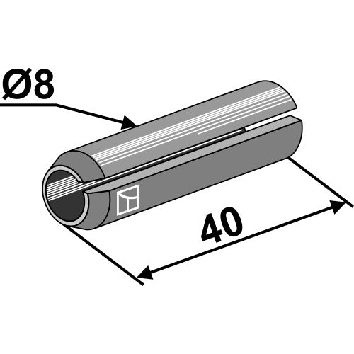 LS03-TSM-151 - Pasador elástico - Ø8x40 - Adaptable para Mulag